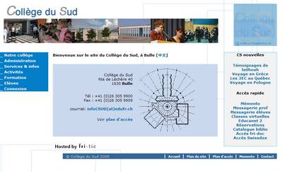 Collège du Sud à Bulle, Fribourg, Suisse